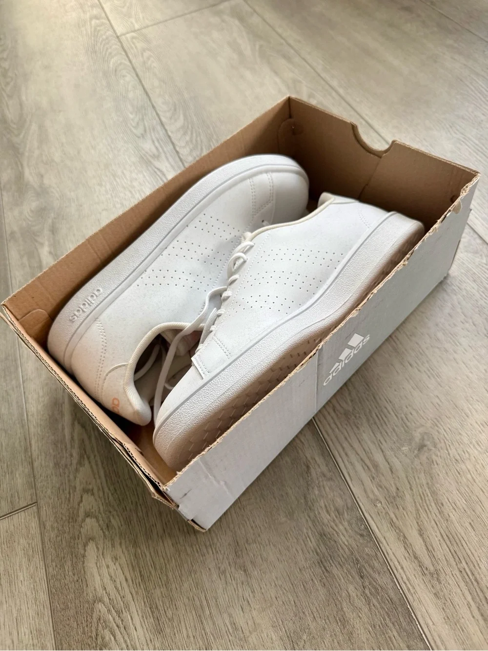 White Women's Adidas Leather Tennis Sneakers - Comfort Casual Shoe
